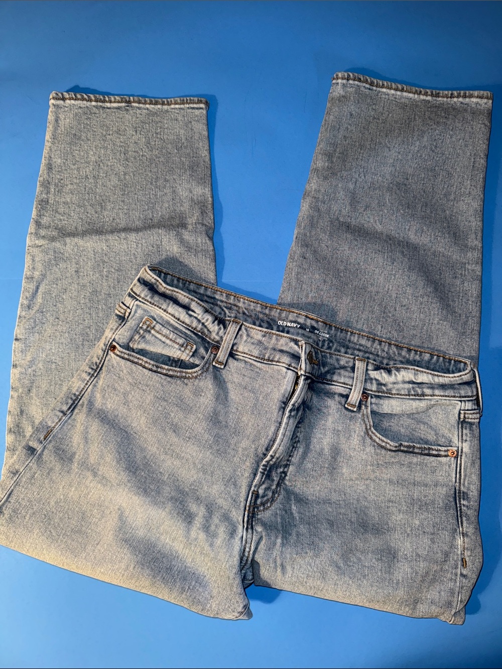 Old Navy OG Loose High Rise Light Blue Straight Jeans